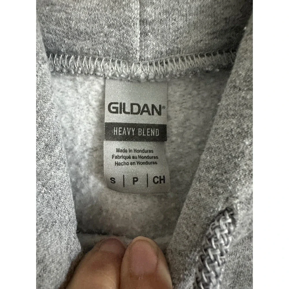 Gildan Heavy Blend Higgins Crab House Ocean City MD Gray Graphic Hoodie Small - Picture 3 of 3